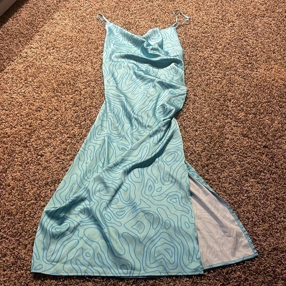 Slate & Willow Aqua Slip Dress - Picture 5 of 12